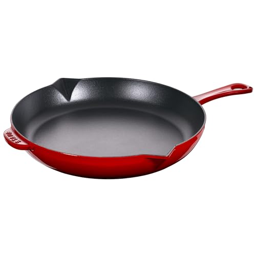 Staub Sartén de Hierro Fundido con Mango 40510-717-0, Hierro Fundido, Color Rojo...
