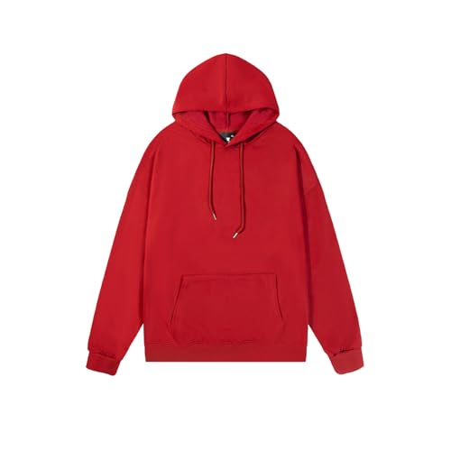 Long Sleeve Hoodies for Men Casual Loose Fit Solid Color Pullover Fall Comfy Workout Hooded Sweatshirt