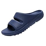 Women's Recovery Slide Sandals with Orthopedic Arch Support Soft Cloud Sandals Reduce Feet Stress, Navy, 5-6 Women/4-5 Men