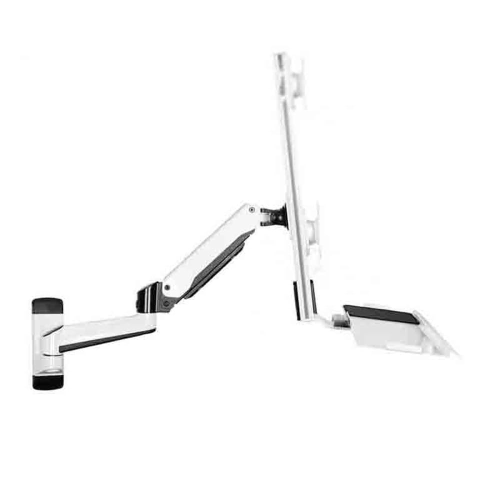 SaryEdge Monitor Stand Wall-mounted Two-section Arm Dual Monitor Bracket for Screen 15-24 Inches With Keyboard and Mouse Tray Monitor Desktop Stands,