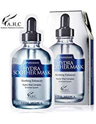 AHC Premium Hydra Soother Facial Mask Sheet 27g x 5 pcs, Patented Natural Ingredients, Special Mask That Stays Skin Hydrated All Day with One Bottle of Ampoule, Korean Cosmetic Skincare