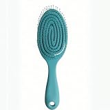 Peine de masaje ahuecado repelente de mosquitos, para cabello seco y húmedo, rizado y largo, con dientes de peine de doble capa para reducir la rotura y peinar fácilmente los enredos. (azul)