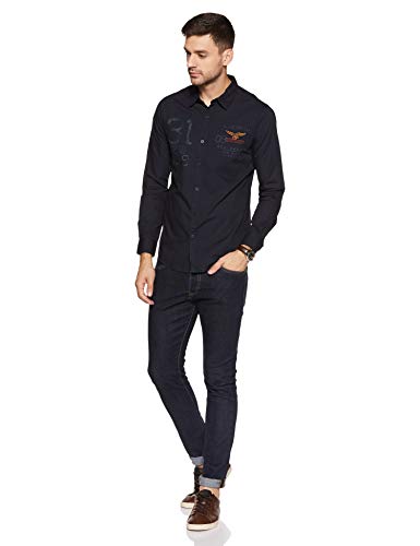 Image of Spykar Men's Solid Slim Fit Shirt