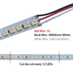 Ledenet 16.4Ft Led Flexible Light Strip,600 Units Smd 5050 Leds,24V Non-Waterproof Led Ribbon Warm White And Daylight White Adjustable 2800K-7000K #TOP5