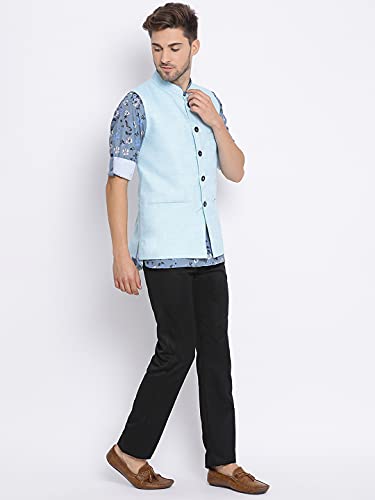 Image of hangup Men 3Pc Kurta Waistcoat Trouser