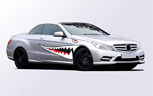 Image of Shark Mouth Car Decal, PVC Shark Teeth Sticker for Car SUV Van Truck, Pack of 2 (Type A)