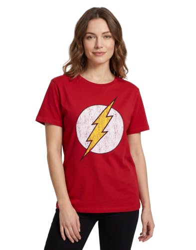 Image of DC Comics Offical Flash Distressed Logo Women's T-Shirt Red