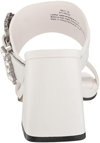 Karl Lagerfeld Paris Women's Everyday Ornamented Comfortable Dress Sandal Heeled, BRT White, 7.5 | Image 2
