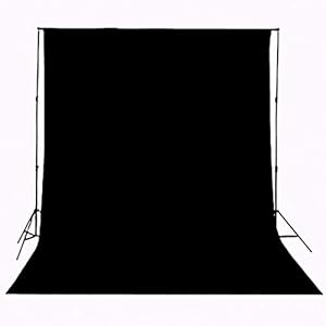 Background Solid Black Backdrop Muslin Portrait Background Screen for Photo Backdrop Video Photography Studio(5x7ft, Black)