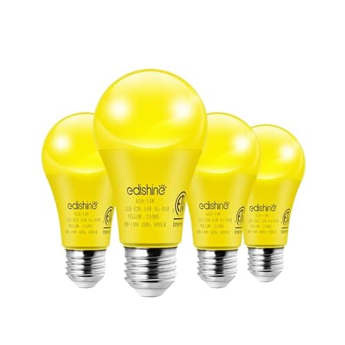 EDISHINE Christmas Red Light Bulbs, Red LED Bulb Equivalent 100W Colored Light Bulbs, E26 Base A19 Light Bulb for Christmas Decoration, Holiday Lighting, Porch Patio, 4 Pack