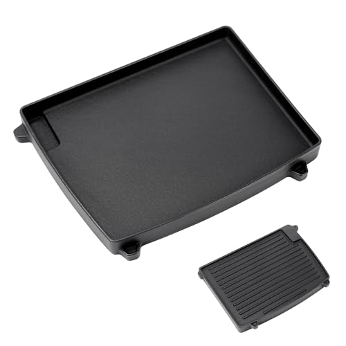 Denmay 32 x 24cm Gusseisen Grillplatte für Enders Urban, Urban Pro, Explorer, Explorer Pro Gasgrill, Grillpfanne für Enders 2075, Massives Grillplatte Zubehör, 1 Stück