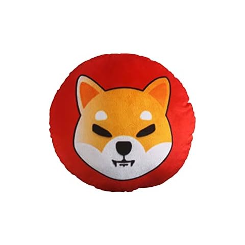 Shiba Inu Pillow - Round Stuffed Plush Crypto Pillow by BlockCraft.Shop SHIB Plush Pillow Cover
