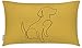 Izabela Peters® Luksusowa designerska poduszka ogrodowa na zewnątrz | wodoodporna, prostokątna, wypełniona i oddychająca - pies - ochra musztardowa - idealna na rattanowe sofy, krzesła, ławki..