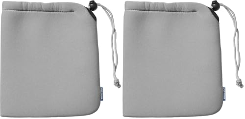 ハクバ HAKUBA カメラケース ソフトクッションポーチ Lサイズ グレー [2個セット] 巾着 デジカメ KCS-36Lの商品画像（Amazon）