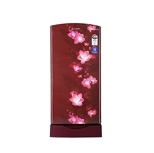 Image of LLOYD 195 L 5 Star Base Stand Inverter Direct Cool One Door Refrigerator Appliance (GLDF215SS1LC, Gardenia Wine)