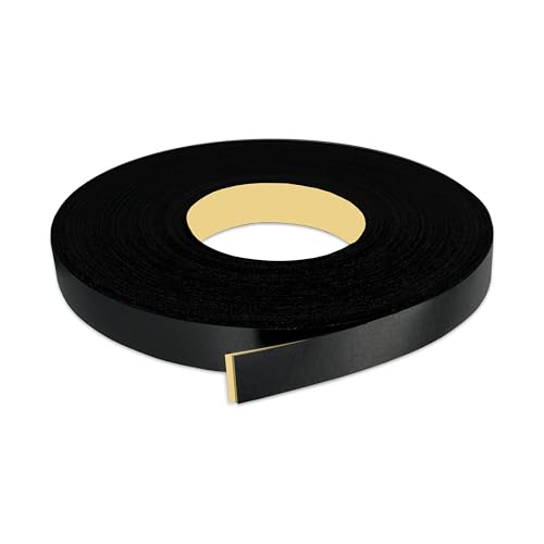 Black PVC 7/8 inch x 50 ft Edge Banding Peel and Stick Strong Adhesive Edging Trim Flexible and Durable Veneer for Wood Cabinate Laminate Shelf Restoration