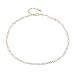 Fettero Dainty Gold Chocker Handmade Beaded 14K Gold Fill White Opal Lucky Necklace