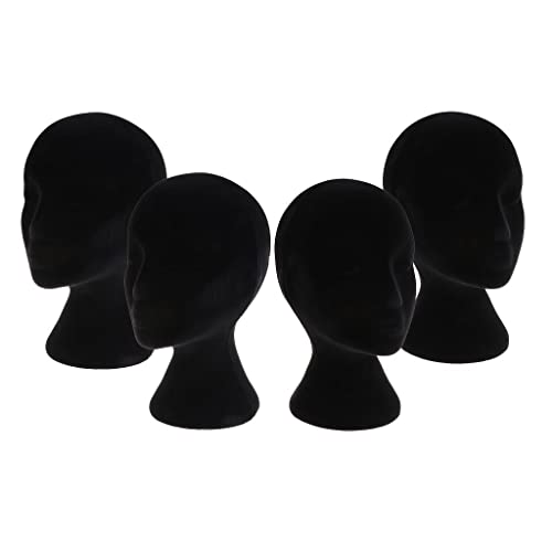 TOOYFUL 4x Espuma Feminina Manequim Fantoche Cabeça Modelo Perucas óculos