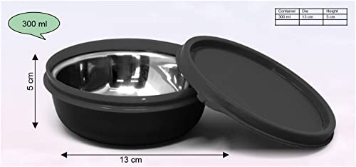 Signoraware 300Ml Monarch Buddy Wonder Compact Storage Box & Containers/Microwave Safe/Food Grade/Inner Layer Stainless Steel/Airtight Spill Leak Break Proof/Kitchen & Lunch Box (Blue)