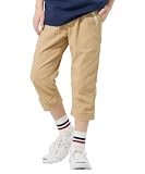 [KRIFF MAYER] クロップド パンツ 涼綿 ドビーメッシュ キッズ ジュニア 子供服 男女兼用 140 ベージュ