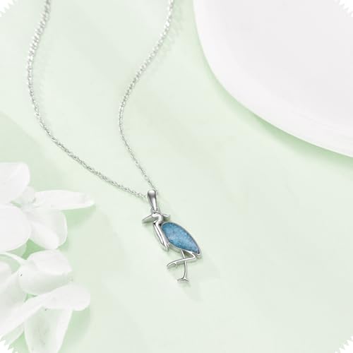 YAFEINI Blue Heron Necklaces 925 Sterling Silver Blue Heron Jewelry Gifts from Women4