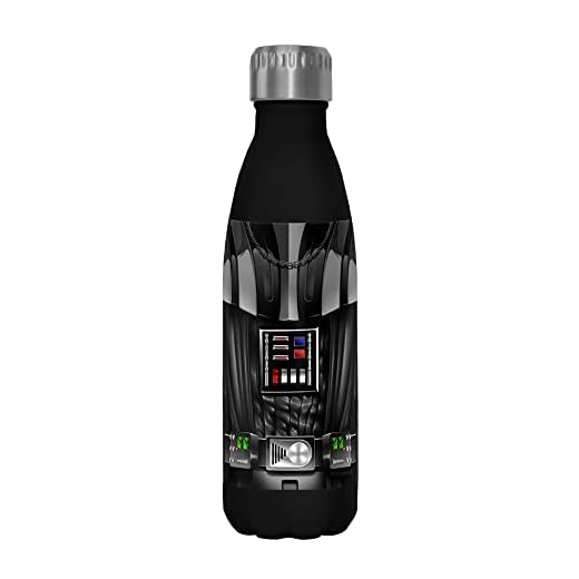 Star Wars Vader Front 17 oz Stainless Steel Water Bottle, 17 Ounce, Multicolored