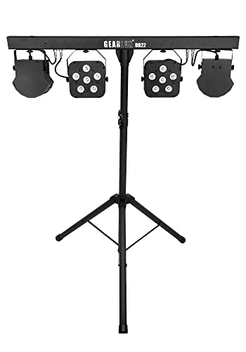 Gearlux 4-in-1 LED Party Bar Derby Light 2 X 6PCS 8-Watt RGBW Bright LEDs and 2 X 2PCS 10-Watt Warm LEDs for Halloween, Party, Wedding, Christmas and Stage Parties