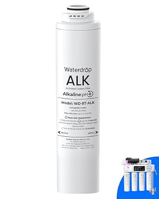 Waterdrop RT-ALK Filter, Replacement for Waterdrop T4-A Tankless Reverse Osmosis System, Pack of 1 Alkaline Filter, 12-month Lifetime