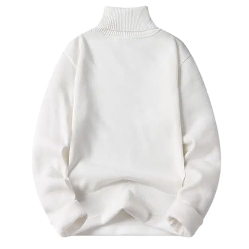 Men's Winter Fleece Turtleneck Sweater Fashion Slim Fit Knitted Solid Color Warm Pullover3