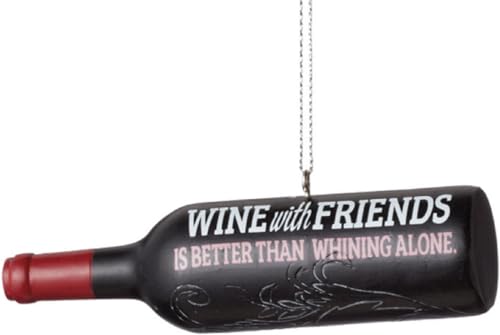 Vino con Amigos es Mejor Que lloriqueo Solo Adorno de Navidad