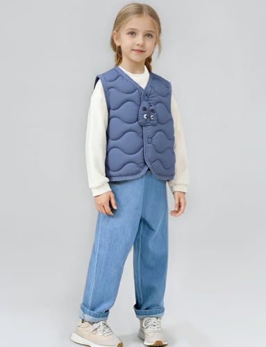 SEAUR Kids Quilted Vest Unisex Sleeveless Padded Jacket Coat Warm Winter Vest For Boys Girls 1-7T3