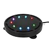 LEDGLE 5 inch 12LEDs Aquarium Air Bubble Light, Multi-Colored Submersible Fish Tank Air Stone Disk Lamp Underwater Bubbler Light for Fish Tanks and Fish Ponds
