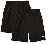Amazon Essentials Men's Athletic Basketball Gym, Performance Tech Loose-Fit Training Shorts, Pack of 2, Black, XXL