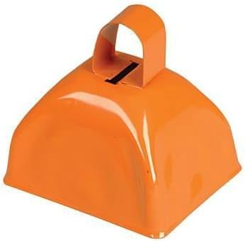 Orange Metal Cowbell Noisemakers Set - School Cowbells 12 Pack - Play Kreative …