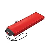 Knirps Paraguas IS.050 con funda para sombrilla a juego, pequeño paraguas para viajes, abridor de mano, paraguas de bolsillo, paraguas resistente a las tormentas y ligero, mini paraguas, rojo, S