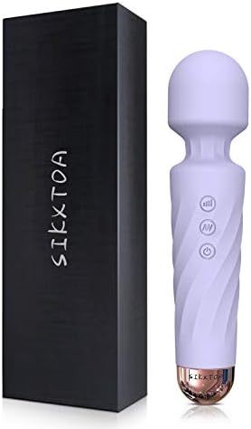 SIKXTOA Mini Vibrator, 8 Speeds 20 Patterns-G-Spot Cordless Wand Massager, Clitoral Stimulator, Dildo, Sex Toys, Rechargeable Handheld Powerful Silent Waterproof Female Adult Toys (Wave Lavender)