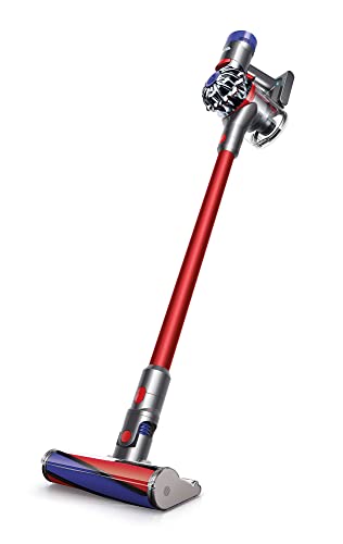 Dyson V8 Fluffy Cordless Stick Vacuum Cleaner, for Home with Hardwood, Powerful Suction, Ergonomic Handle, Bagless, Built-in Battery, Lightweight, Height Adjustable, RED, w/GM Cleaning Brush