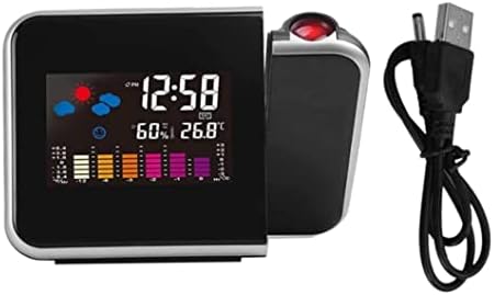 Projector Alarm Clocks, Digital Projection Clock, Projection Alarm Clock With LED Alarm, With Temperature Humidity Display, Weather Station With Weather Forecast, Snooze Digital Clock Projector