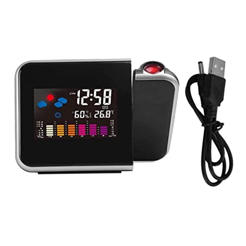 Projector Alarm Clocks, Digital Projection Clock, Projection Alarm Clock With Led Alarm, With Temperature Humidity Display, Weather Station With Weather Forecast, Snooze Digital Clock Projector #TOP25