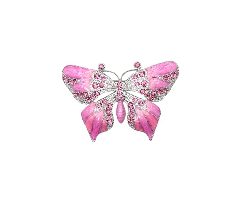 Image of Gorgeous Rhinestone Crystal Enamel Butterfly Pin Brooch