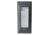 23.4 in. Wall-Mounted Modern Resin LED Water Fountain for Outdoor and Indoor Walls, Patios, Balconies, Entryways – Minimalist Stone-Look Design to Create a Zen Relaxing Space, Charcoal Gray