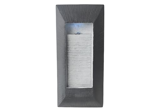 23.4 in. Wall-Mounted Modern Resin LED Water Fountain for Outdoor
