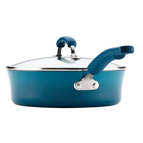 Rachael Ray Brights Nonstick Cookware Pots And Pans Set, 14 Piece, Marine Blue #TOP7