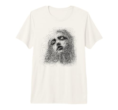 Scribble Art Portrait Abstract Face Drawing Aesthetic Sketch Premium Tri-Blend