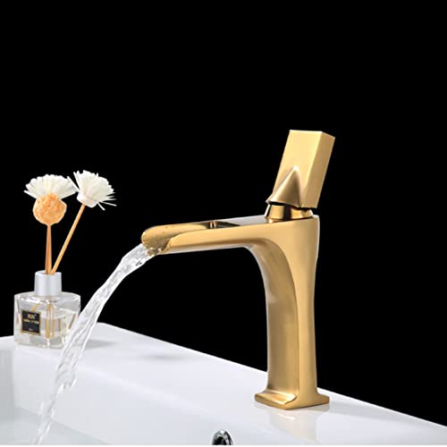 Grifo de cascada para lavabo que evita salpicaduras monomando latón robusto 2