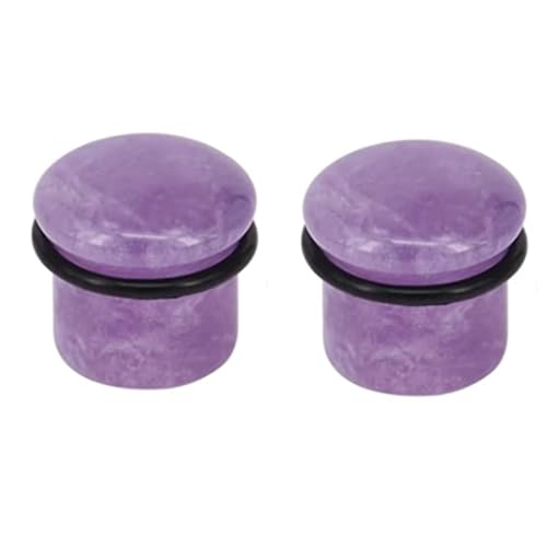 Wycian Dilatador de oreja de 16 mm, color lila, 00 g, colgante de piedra de piedra, círculo de piel para el día del padre, 2 unidades, 10mm, Gema, Sin gemas