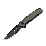 Böker Magnum Field Flipper -flipper pocket knife with Micarta handle scales - folding knife with 440A blade - small knife with clip
