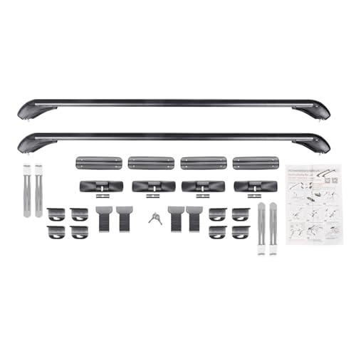 Barras techo universales de aluminio 100 cm con cerradura para llevar bicis y tablas de surf 2