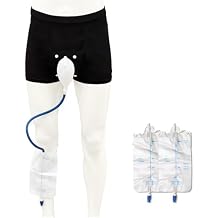Condom Catheters for Elderly Men Age 80 - Wearable Urinal Underwear with Silicone External Catheter, 2 Reusable Bags, Easy On/Off Design for Incontinence, Senior Care, and Long Drives Large