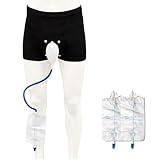 Condom Catheters for Elderly Men Age 80 - Wearable Urinal Underwear with Silicone External Catheter, 2 Reusable Bags, Easy On/Off Design for Incontinence, Senior Care, and Long Drives (Large)